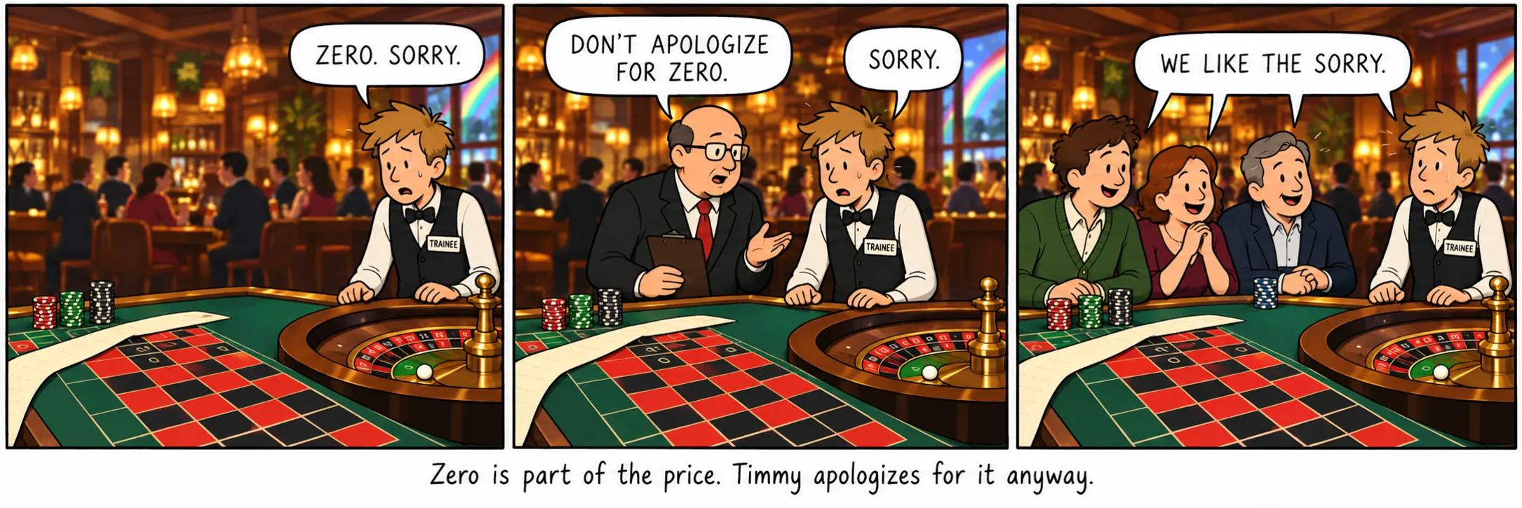 Zero to część ceny. Timmy i tak za nie przeprasza.